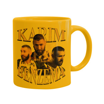 Karim Benzema, Ceramic coffee mug yellow, 330ml (1pcs)