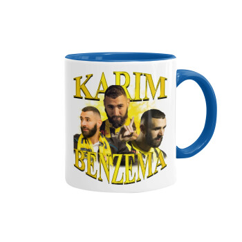 Karim Benzema, Mug colored blue, ceramic, 330ml