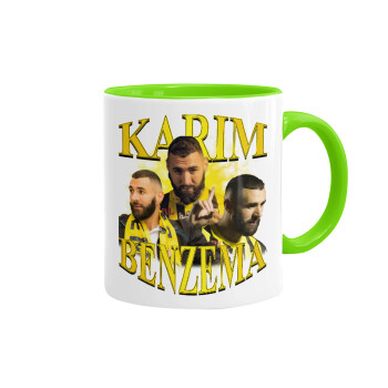 Karim Benzema, Mug colored light green, ceramic, 330ml