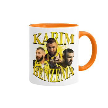 Karim Benzema, Mug colored orange, ceramic, 330ml