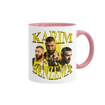 Karim Benzema, Mug colored pink, ceramic, 330ml