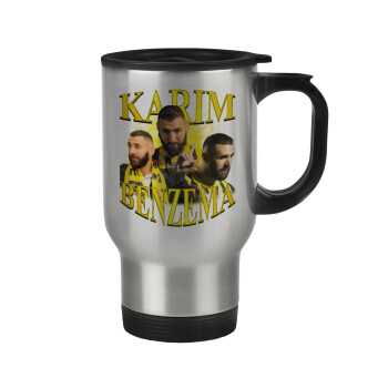 Karim Benzema, Stainless steel travel mug with lid, double wall 450ml