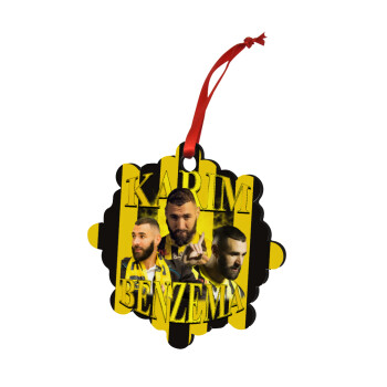 Karim Benzema, Christmas ornament snowflake wooden 7.5cm