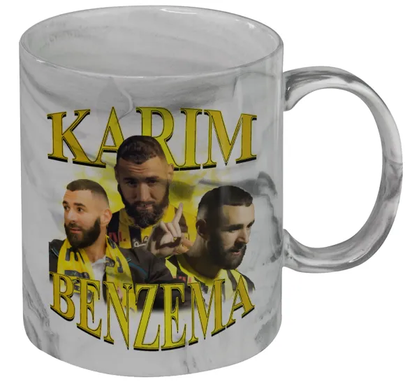 Karim Benzema — Mug ceramic marble style, 330ml