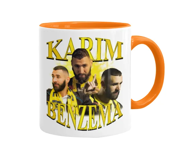 Karim Benzema — Κούπα χρωματιστή πορτοκαλί, κεραμική, 330ml