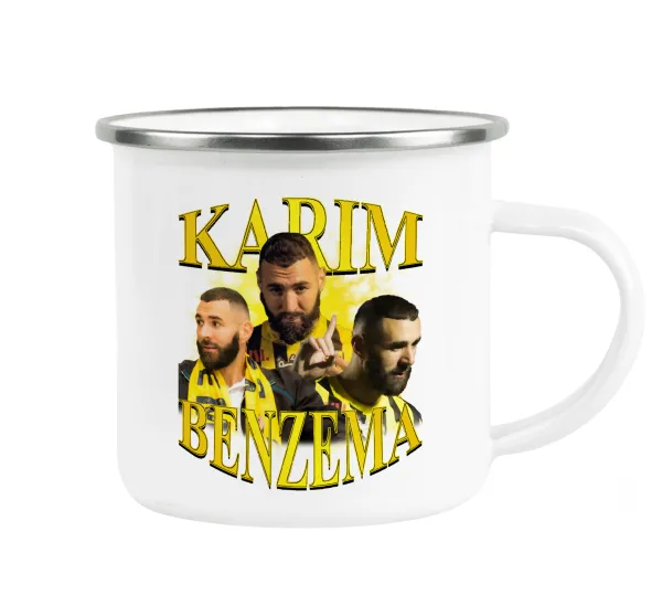 Karim Benzema — Metallic enamel cup white 360ml