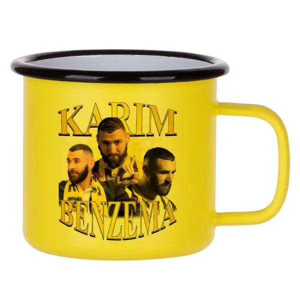 Karim Benzema — Κούπα Μεταλλική εμαγιέ ΜΑΤ Κίτρινη 360ml