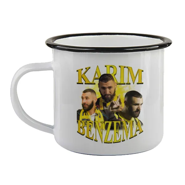 Karim Benzema — Enamel mug with black rim, 360ml