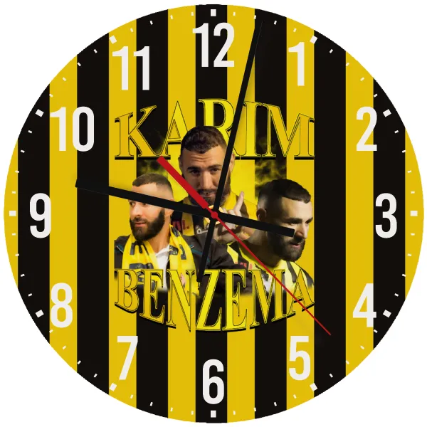 Karim Benzema — Ρολόι τοίχου ξύλινο 30cm