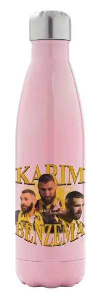 Karim Benzema — Metal mug thermos Pink Iridiscent (Stainless steel), double wall, 500ml