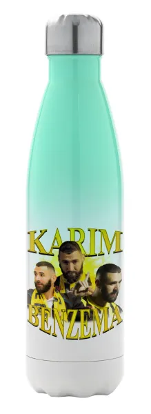 Karim Benzema — Μεταλλικό παγούρι θερμός Πράσινο/Λευκό (Stainless steel), διπλού τοιχώματος, 500ml