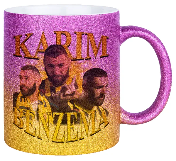 Karim Benzema — Κούπα Χρυσή/Ροζ Glitter, κεραμική, 330ml