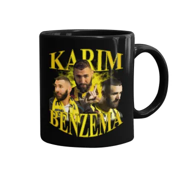 Karim Benzema, Mug black, ceramic, 330ml