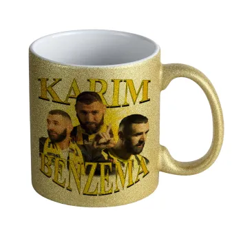 Karim Benzema, Κούπα Χρυσή Glitter που γυαλίζει, κεραμική, 330ml