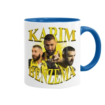 Karim Benzema, Κούπα χρωματιστή μπλε, κεραμική, 330ml