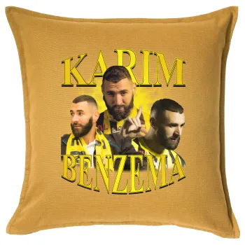 Karim Benzema, Sofa cushion YELLOW 50x50cm includes filling