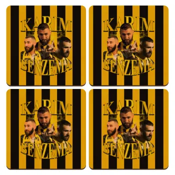 Karim Benzema, ΣΕΤ x4 Σουβέρ ξύλινα τετράγωνα plywood (9cm)