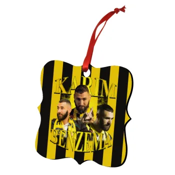Karim Benzema, Christmas ornament polygon wooden 7.5cm