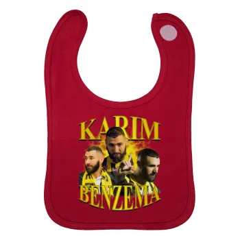 Karim Benzema, Σαλιάρα με Σκρατς Κόκκινη 100% Organic Cotton (0-18 months)