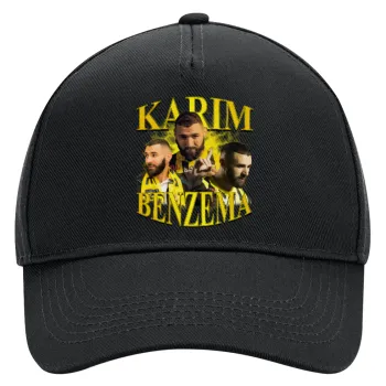 Karim Benzema, Καπέλο Ενηλίκων Ultimate ΜΑΥΡΟ, (100% ΒΑΜΒΑΚΕΡΟ DRILL, ΕΝΗΛΙΚΩΝ, UNISEX, ONE SIZE)