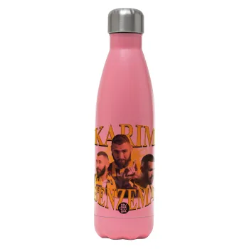 Karim Benzema, Metal mug thermos Pink Mat (Stainless steel), double wall, 500ml