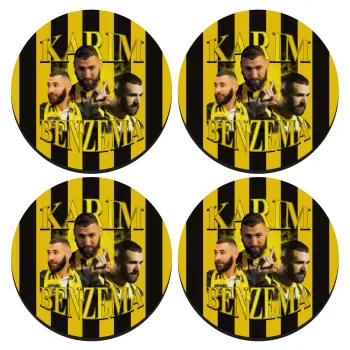 Karim Benzema, ΣΕΤ 4 Σουβέρ ξύλινα στρογγυλά (9cm)