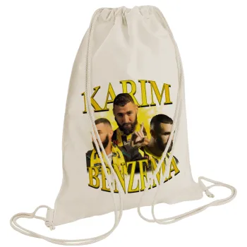 Karim Benzema, Backpack bag GYMBAG natural (28x40cm)