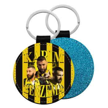 Karim Benzema, Μπρελόκ Δερματίνη, στρογγυλό ΜΠΛΕ (5cm)