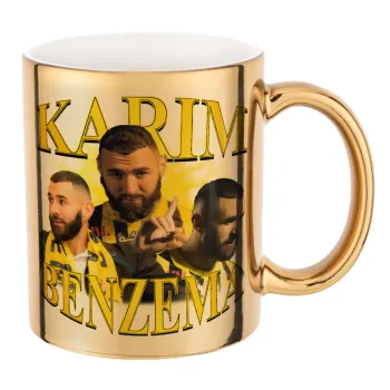 Karim Benzema, Mug ceramic, gold mirror, 330ml