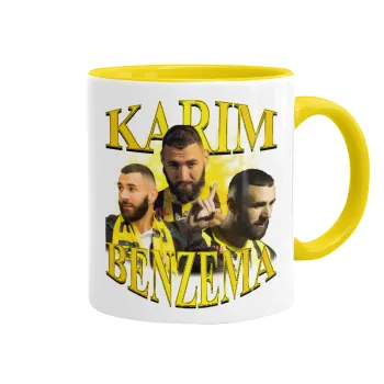 Karim Benzema, Κούπα χρωματιστή κίτρινη, κεραμική, 330ml