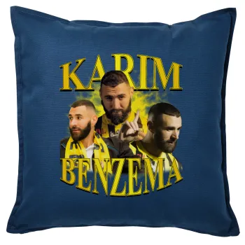 Karim Benzema, Μαξιλάρι καναπέ Μπλε 100% βαμβάκι, περιέχεται το γέμισμα (50x50cm)