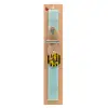 Easter Set, wooden keychain & aromatic flat Easter candle (30cm) (TURQUOISE)