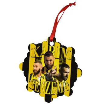 Karim Benzema, Christmas ornament snowflake wooden 7.5cm