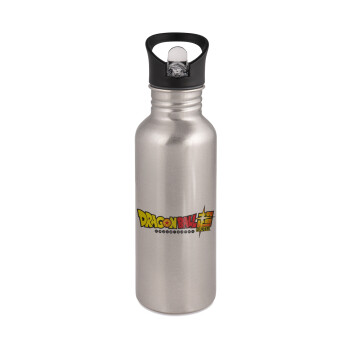 DragonBallZ, Water bottle Silver with straw, stainless steel 600ml