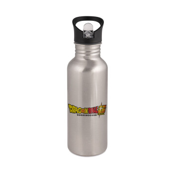 DragonBallZ, Water bottle Silver with straw, stainless steel 600ml