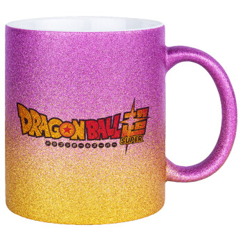 DragonBallZ, Κούπα Χρυσή/Ροζ Glitter, κεραμική, 330ml