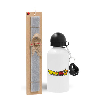 DragonBallZ, Easter Set, metallic aluminum water bottle (500ml) & aromatic flat Easter candle (30cm) (GRAY)