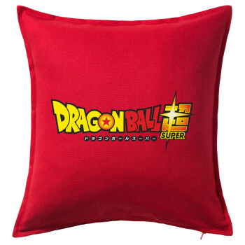 DragonBallZ, Μαξιλάρι καναπέ Κόκκινο 100% βαμβάκι, περιέχεται το γέμισμα (50x50cm)