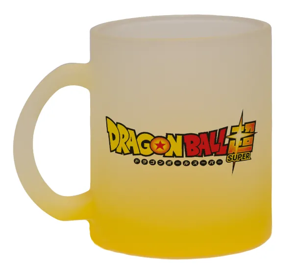 DragonBallZ — Two-tone glass mug with matte yellow base, 330ml