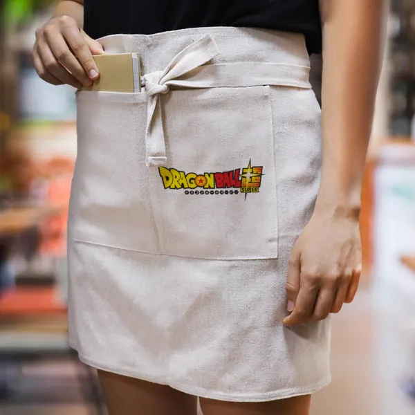 DragonBallZ — Waist apron with double pocket, barista/bartender, beige