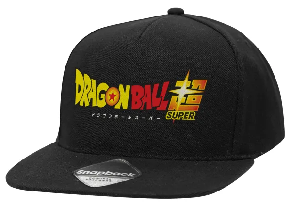 DragonBallZ — Adult Flat Snapback Hat Black, (100% COTTON TWILL, ADULT, UNISEX, ONE SIZE)
