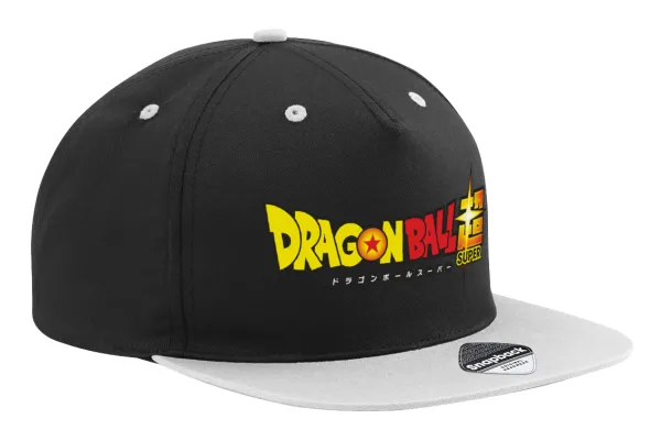 DragonBallZ — Adult Flat Snapback Hat Black/Grey, (100% COTTON TWILL, ADULT, UNISEX, ONE SIZE)
