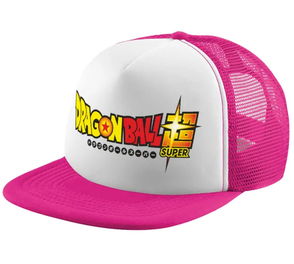 DragonBallZ — Child's Soft Trucker Hat with Pink/White Mesh (POLYESTER, CHILD, ONE SIZE)