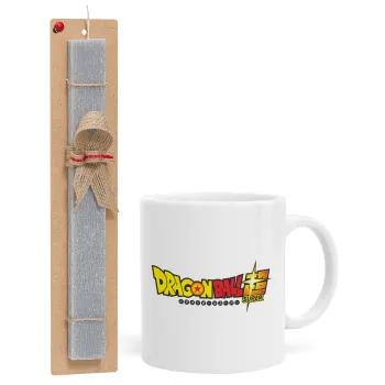 DragonBallZ, Easter Set, Ceramic Cup (330ml) & Easter aromatic flat candle (30cm) (GRAY)
