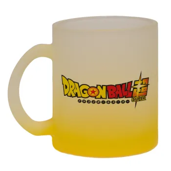 DragonBallZ, Κούπα γυάλινη δίχρωμη με βάση το κίτρινο ματ, 330ml