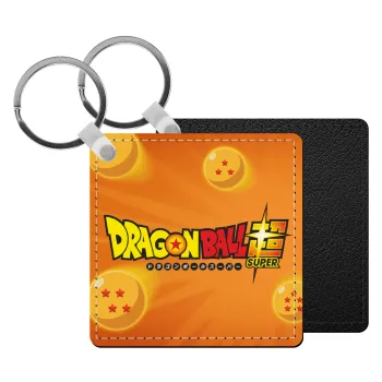 DragonBallZ, Μπρελόκ Δερματίνη, τετράγωνο ΜΑΥΡΟ (5x5cm)