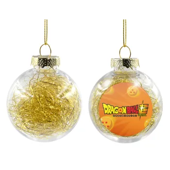 DragonBallZ, Transparent Christmas tree ball ornament with gold filling 8cm