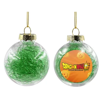 DragonBallZ, Transparent Christmas tree ball ornament with green filling 8cm