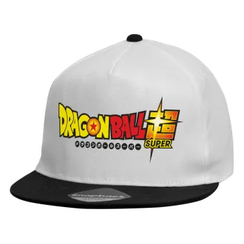 DragonBallZ, Καπέλο παιδικό Flat Snapback, Λευκό (100% ΒΑΜΒΑΚΕΡΟ, ΠΑΙΔΙΚΟ, UNISEX, ONE SIZE)