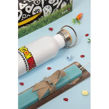 DragonBallZ, Easter Set, metallic silver aluminum water bottle (500ml) & scented flat Easter candle (30cm) (TURQUOISE)